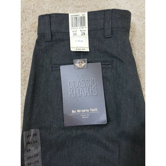 Dockers ~Men's 34×29~ Gray Classic Fit Pleated Pants No Wrinkle Twill NWT $48.00 - Picture 8 of 12